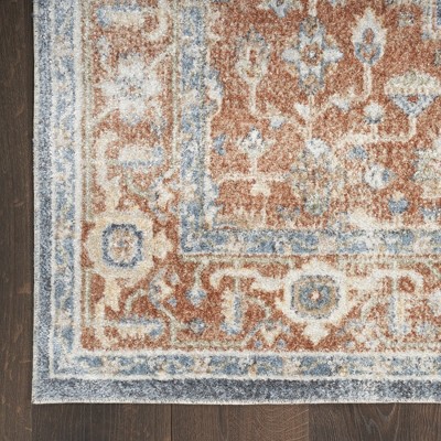 Vintage Persian Denim Multi 5' x 7' Flatweave Washable Area Rug