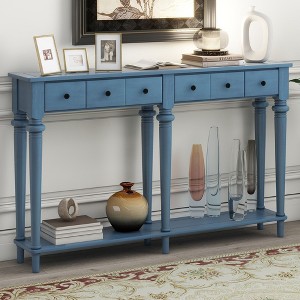 NicBex Retro Narrow Console Table,Long Entryway Table with 4 Drawers & 1 Open Shelf,Foyer Tables for Entryway,Hallway,Living Room - 1 of 4