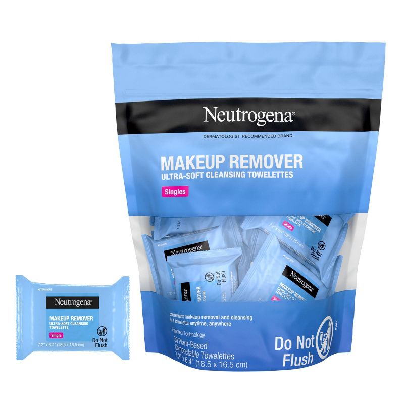 Neutrogena Facial Cleansing Makeup Remover Wipes Singles - 20ct, 2 of 15