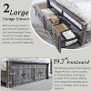 Mastgoal Queen Size Bed Frame with 51" Tall Headboard, 20" Roman Footboard, 2 Large Storage Drawers, No Box Spring Needed - 3 of 4
