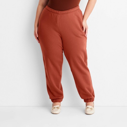 Women s Leisure Studio Mid rise Essential Joggers Universal Thread Rust 4x Target