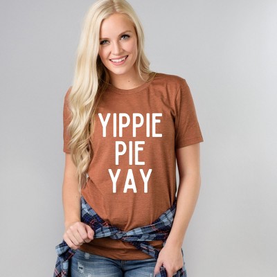 Simply Sage Market Yippie Pie Yay Short Sleeve Tee - XS - Rust