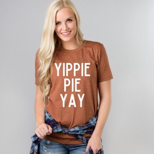 Simply Sage Market Yippie Pie Yay Short Sleeve Tee - XL - Rust - 1 of 4