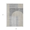 Silver Gray And Beige Geometric Washable Indoor Outdoor Area Rug - 3 of 4