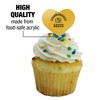 Cameron University Aggies Logo Heart Love Cupcake Picks Toppers Decoration Set of 6 - 3 of 4