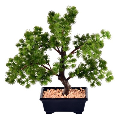 Vickerman 12" Artificial Potted Pine Bonsai Tree.