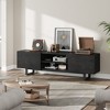 Garvee Industrial TV Stand for 80 Inch, Modern Entertainment Center with 2 Drawers, Wooden Media Cabinet with Heavy Duty Leg for Living Room, Black - 2 of 4