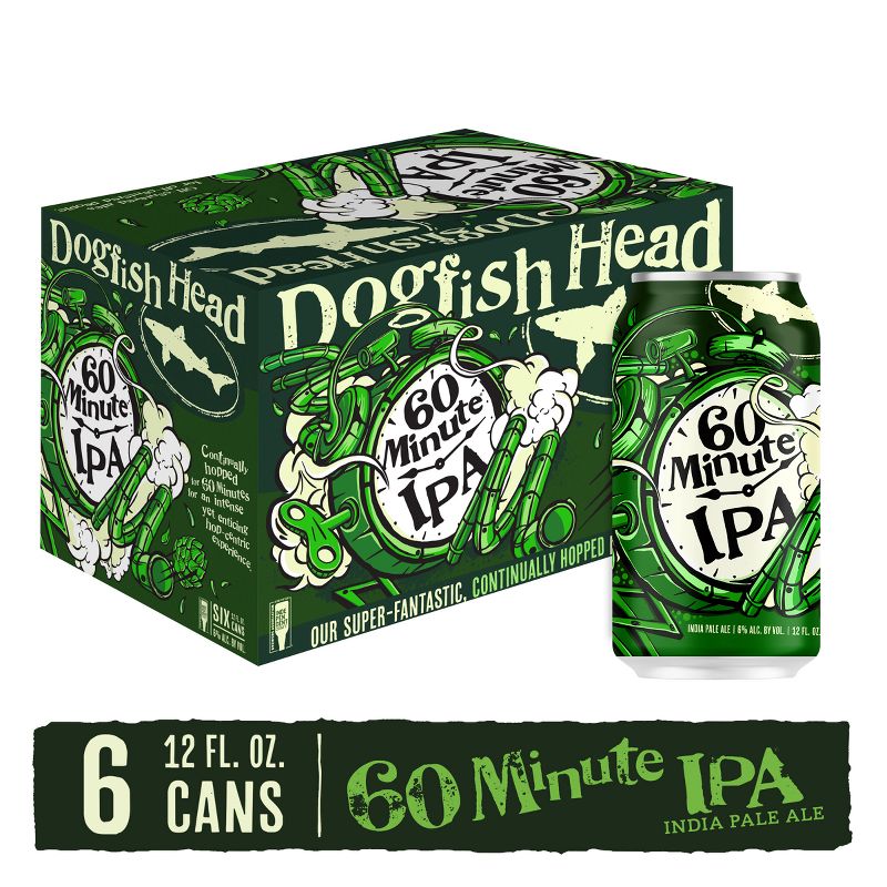 Dogfish Head 60 Minute IPA Beer - 6pk/12 fl oz Cans, 4 of 9