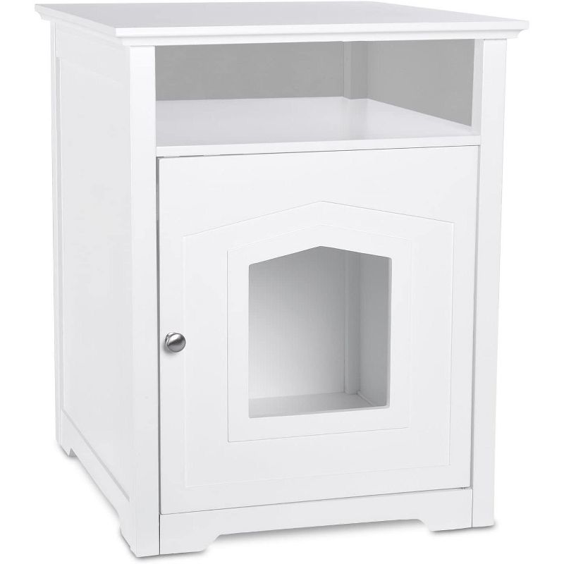 Arf Pets Cat Litter Box Enclosure Furniture, Large Cabinet - White, 1 of 5