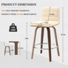 Bekrvio 26" Counter Height Bar Stools - PU Leather Swivel, L Shape Back, Upholstered, Mid-Century Modern Chairs for Kitchen Counter Island - 2 of 4