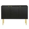 MAYEERTY Modern Simple Sideboard Particle Board Cabinet with Gold Metal Legs Handles Adjustable Shelves for Living Room - 3 of 4