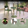 WestinTrends Playa 3-Piece Round Metal Bistro Dining Table Set And Stackable Resin Patio Dining Side Chairs - 3 of 4