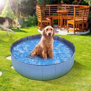 Racxily Foldable Dog Kiddie Pool, Portable Hard Plastic Kids Baby Doggie Swimming Pool, Anti-Slip Thick PVC Collapsible for Dogs Cats and Kids Pet - 1 of 4