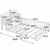 CAVINAS Full Size Wood Montessori Bed with Bookcases and Blackboards,Floor Bed with Guardrails and Storage Headboards,Toddler Bed for Bedroom - 3 of 4
