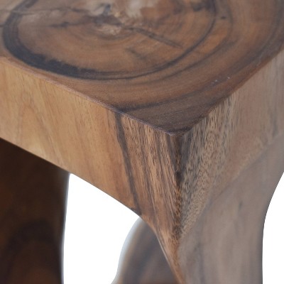 Solana Natural Acacia Wood Twist Accent Side Table