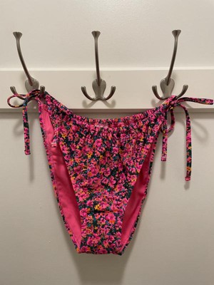 Float Your Boat Pink Multi Floral String Bikini Bottoms