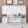 Whisen Modern Design Queen Size Murphy Bed, Folded into a Cabinet with Closet, Drawers and Shelves - 2 of 4
