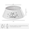 Aghana Digitals Silver Steel Christmas Tree Collar, 26" x 9" Metal Tree Ring Skirt with "Merry & - 4 of 4