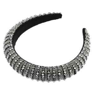 Unique Bargains Crystal Headband Rhinestone Hairband for Women 1.2 Inch Wide 1Pcs - 1 of 4