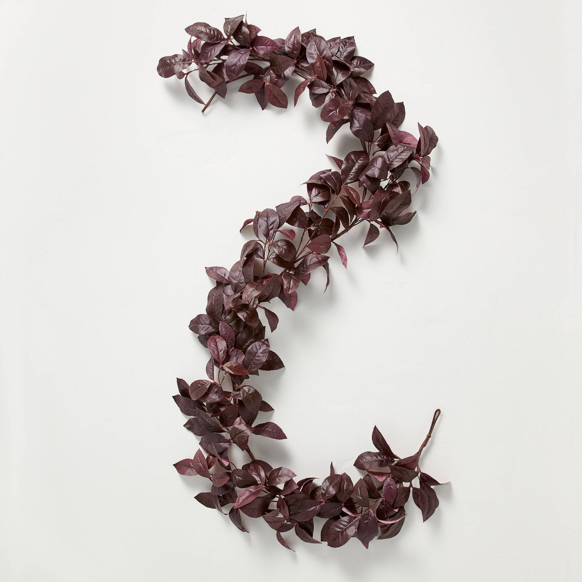 72" Black Plum Leaf Artificial Fall Garland - Hearth & Hand™ with Magnolia