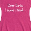 Girls' - Instant Message - Santa I Tried Christmas Fit & Flair Cap Sleeve Graphic Dress - 2 of 4