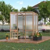 8x13FT Greenhouse Kit with Pergola, Wooden Greenhouse with Cedar Frame, Greenhouses with Roof Vent, Wood and Polycarbonate Walk-in Greenhouses - 3 of 4