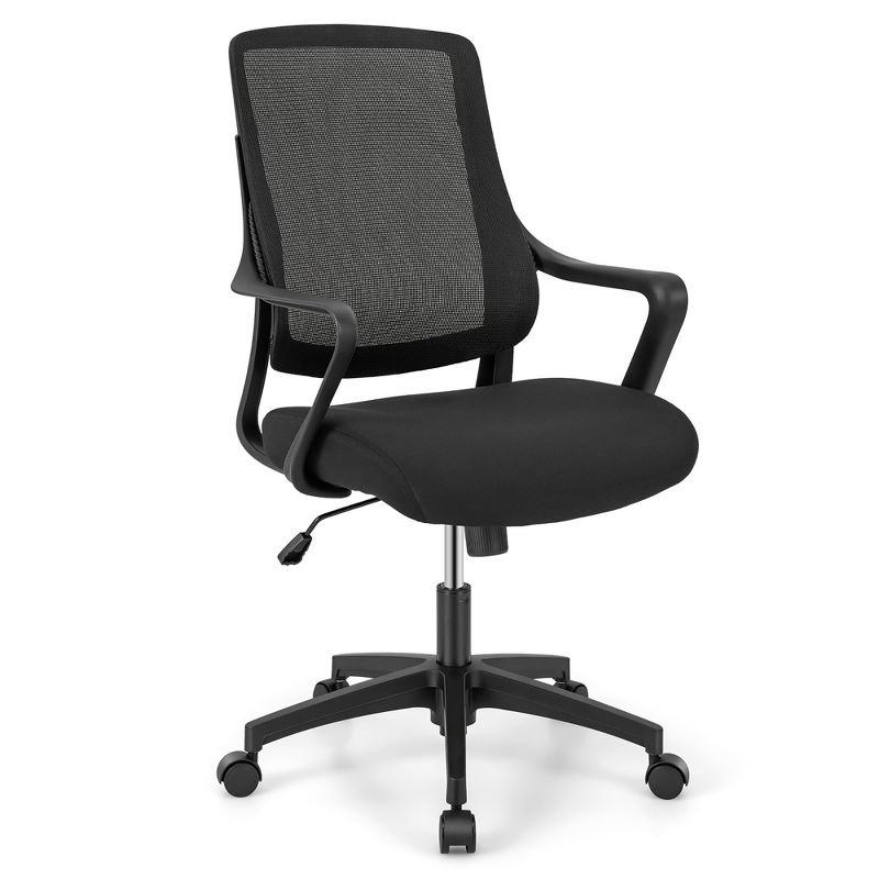 Costway Ergonomic Office Chair Height-adjustable Breathable Mesh Chair w/ Armrest, 1 of 12