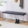 51"Stainless Bench,Breakfast Nook And Bench,Shoe Rack Bench For Entryway,Leatherette Bench,Kitchen Nook Bench-Cuddlewood - 2 of 4