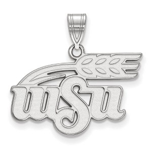 Black Bow Jewelry 14k White Gold Wichita State Shockers NCAA Large Pendant - 1 of 3
