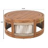 NicBex Acacia Wood Outdoor Round Coffee Table with Woven Rope Accent,Patio Table Balcony Furniture for Garden,Yard,Weather Durability - 4 of 4