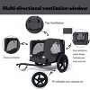 SEVOBAL Pet Strollers Outdoor Heavy Duty Collapsible Pet Bike Trailer Universal Hitch Foldable DogCargo Carrier Cart, Black, 42.52"*31.5"*27.56" - 3 of 4