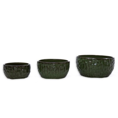 Wooakway 15" Dia Outdoor Indoor Ceramic Planter Pot Decorative Planter with Drainage Hole Patio Flower Pot