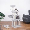 Tree City Multi-Level Cat Tree Tower with Hammock, Condo & Scratching Posts – Soft Gray - 3 of 4