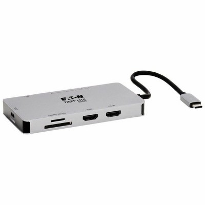 Tripp Lite USB-C Dock Dual-Display Hub with Memory Card and PD Charging (U442-DOCK8G-GG)
