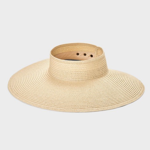 Beach Visors for Women Hat - White Sun Hats for Women Packable Straw Hat  Floppy at  Women's Clothing store