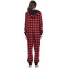 Ashford & Brooks Women's Flannel Hooded One Piece Pajama Union Jumpsuit - 4 of 4
