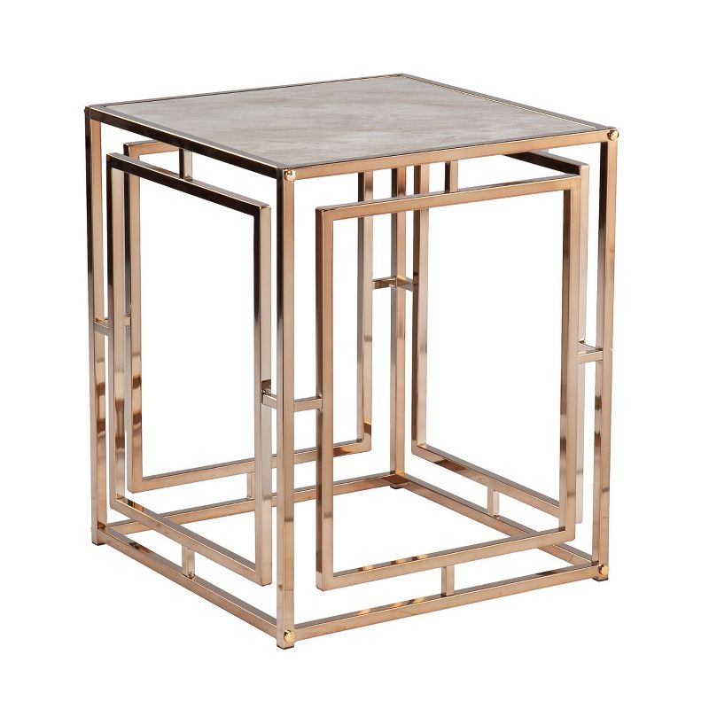 Glenshippe Faux Marble End Table Champagne - Aiden Lane, 3 of 12
