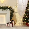 LuxenHome 5Ft Angel Playing Gold Trumpet Outdoor Holiday Decoration with Lights White, Sliver, Gold - 3 of 4