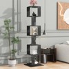 SEVOBAL 6 tier Rotating Bookshelf, Floor Rack Simple Bookcase Student Multi-Function Creative Bookshelf for Living Room, Black, 19.68"*19.68"*74.8" - 2 of 4