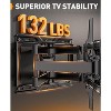 Full Motion TV Wall Mount for Most 42–84 inch Flat Curved TVs up to 132 lbs, Bracket with Articulating Arms, Swivel, Tool-Free Tilt - 3 of 4