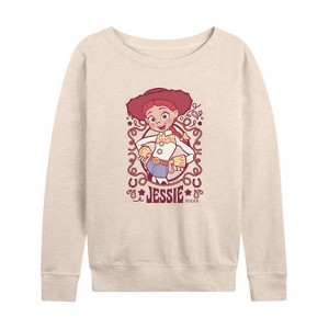 Women's - Toy Story 4 - Jessie Cowgirl Lightweight French Terry Wide Neck Long Sleeve Graphic Shirt - 1 of 4