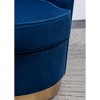 Velvet Contemporary Swivel Accent Chair with Rounded Design and Gold Base - 2 of 4