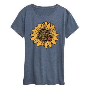 Women's - Instant Message - Sunflower Ladybug Short Sleeve Graphic T-Shirt - 1 of 4