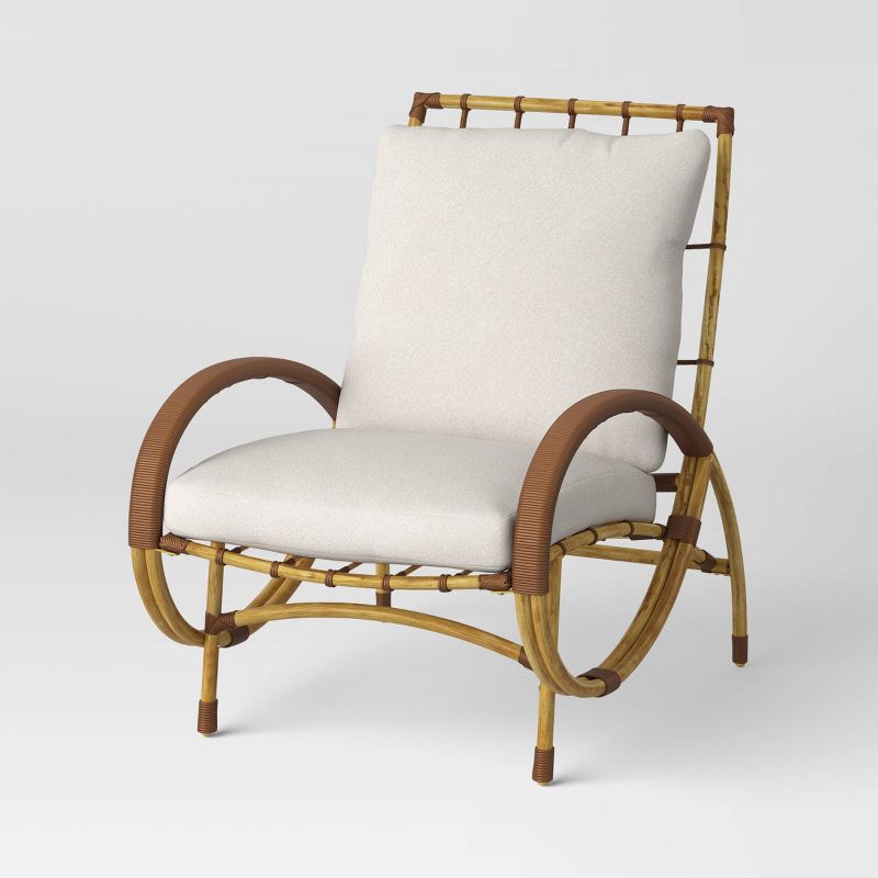 2pc Sculptured Statement Patio Conversation Set Chair &#38; Ottoman - Threshold&#8482;, 3 of 9