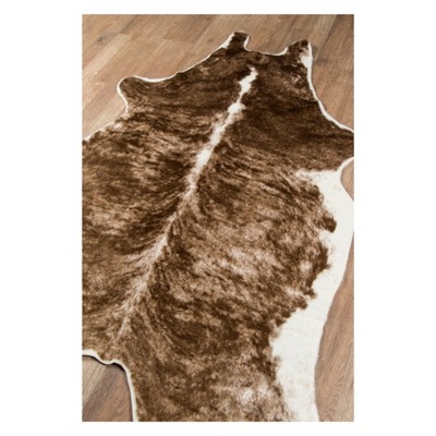 Acadia Brindle Brown Faux Hide Animal Print Area Rug