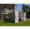 Motorcycle Outdoor Steel Storage Shed With Window ,tracks and fixtures,Grey - 3 of 4