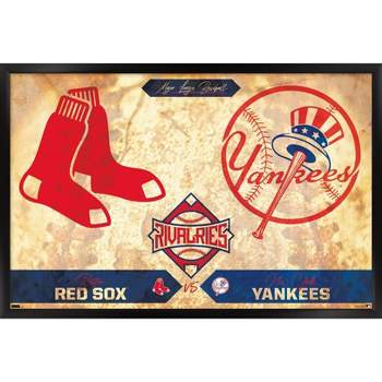 Trends International MLB Rivalries - New York Yankees vs Boston Red Sox Framed Wall Poster Prints