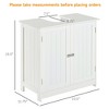 Gulches 24" White Pedestal Sink Bathroom Vanity Cabinet, Contemporary Style - 3 of 4