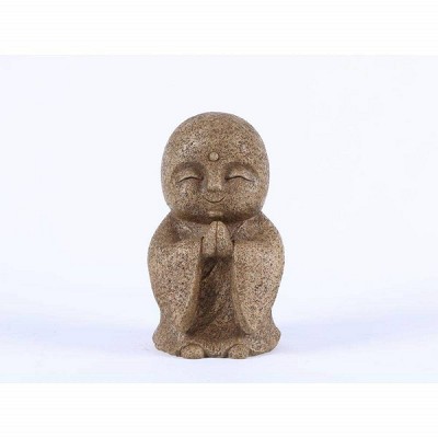 10" Polyresin Lucky Japanese Jizo Praying Outdoor Statue Brown - Hi-Line Gift