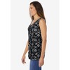 Woman Within Plus Size Perfect Printed Sleeveless Shirred V-Neck Tunic - 4 of 4